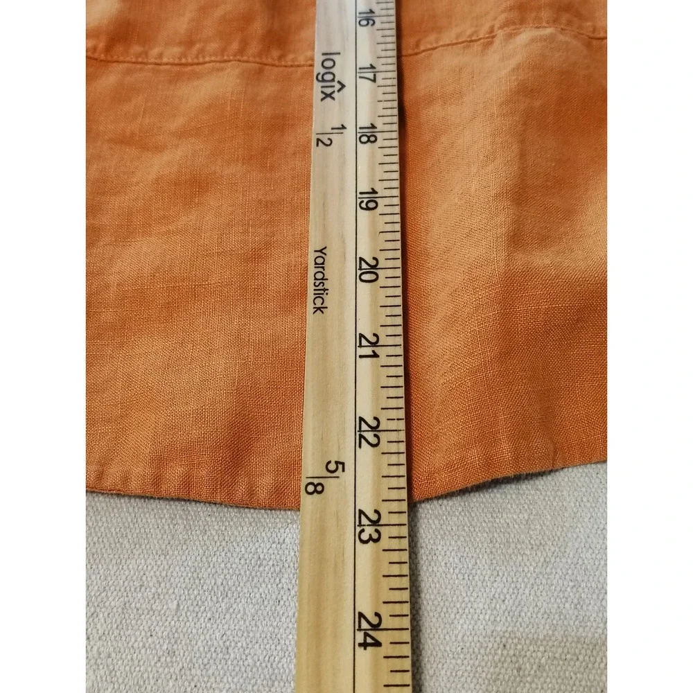 Bryn Walker Womens Rust 100% Linen Side Button Boxy Top Made in USA Small U - Picture 9 of 10